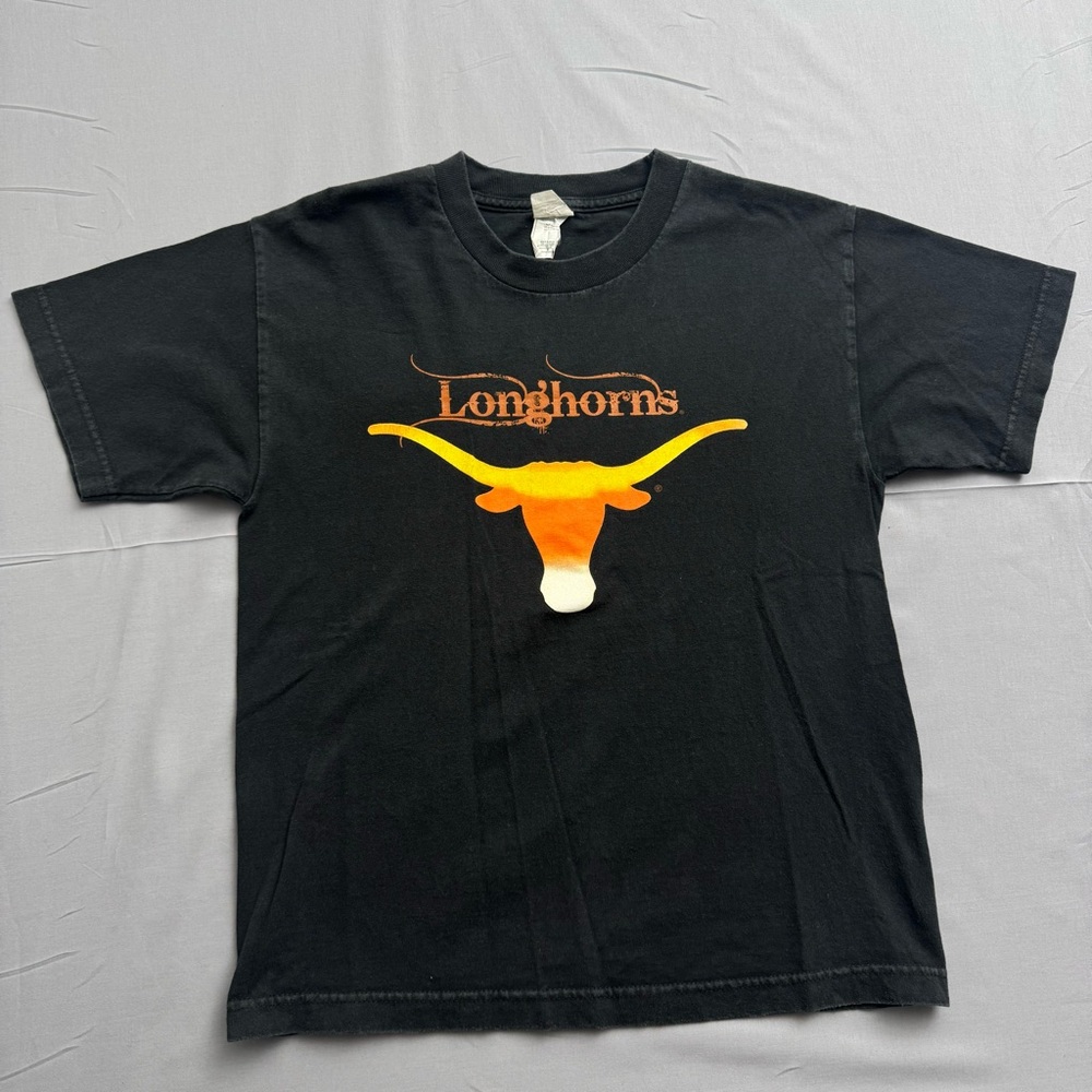 Texas Longhorns Tee Graphic Alstyle Black Unisex Kids L Cotton Short Sleeve Crew
